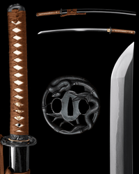 Katana Serpent Wave Folded Steel Blade Janami Koshirae 蛇濤 - SwordSmith Australia