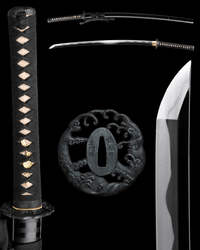 Katana Silent Wave Folded Steel Blade Kuronami Koshirae 玄濤 - SwordSmith Australia