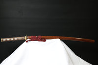 Custom Katana with Sanmai Blade and Brown Nashiji Saya EL114 - SwordSmith Australia