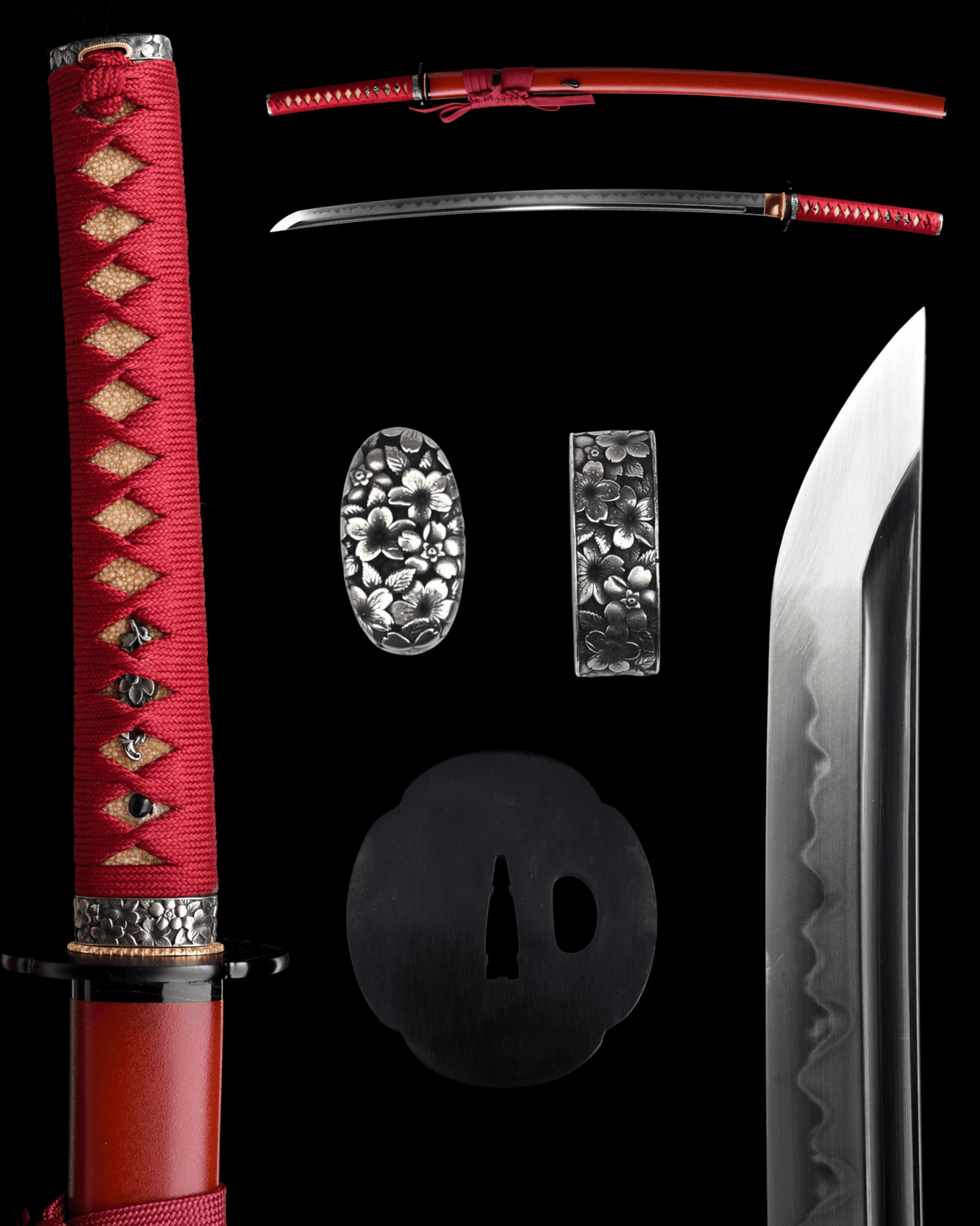 Katana Blossom Flame Maru Blade Beni - Zakura Koshirae 焰樱 - SwordSmith Australia