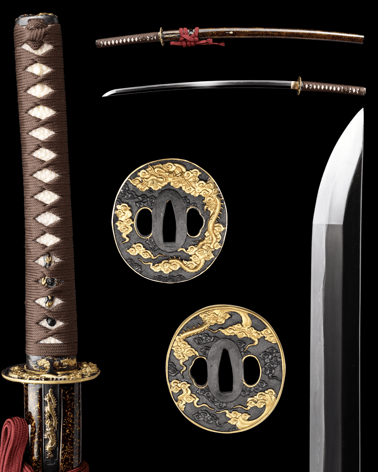 Katana Dragon Storm Sanmai Blade Ryuran Koshirae 雲蝕 - SwordSmith Australia
