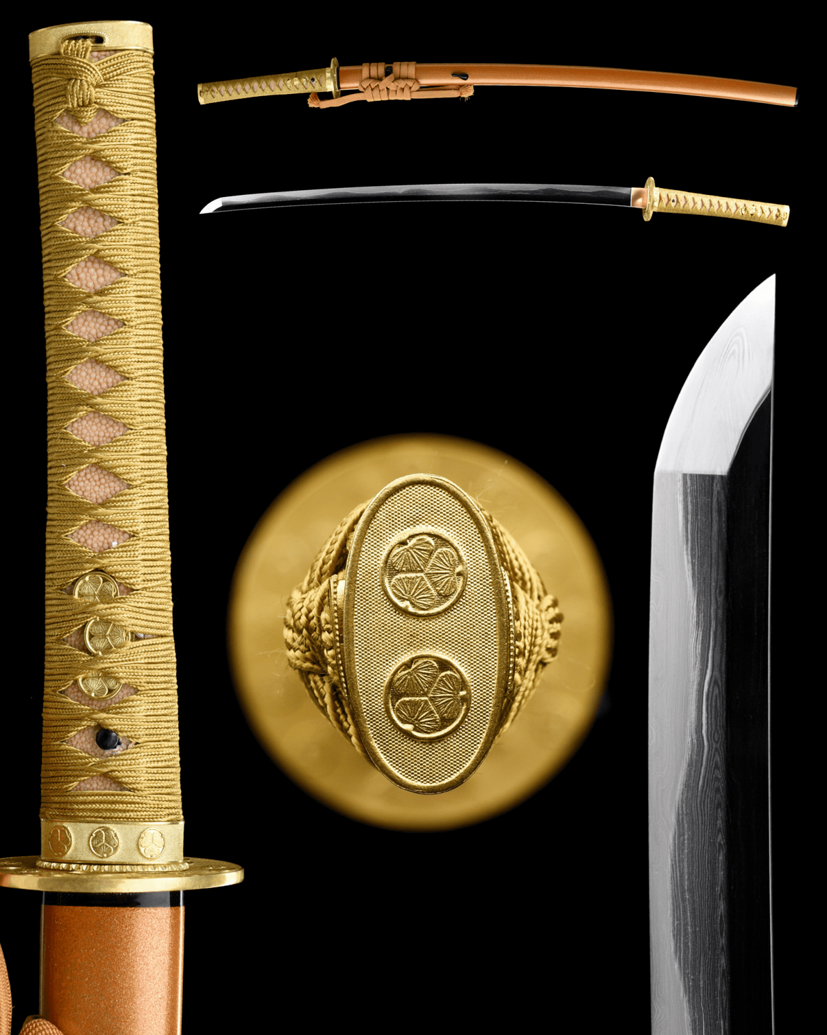 Katana Mitsuba Aoi Radiance Kobuse Blade Kin - aoi Koshirae 葵耀 - SwordSmith Australia