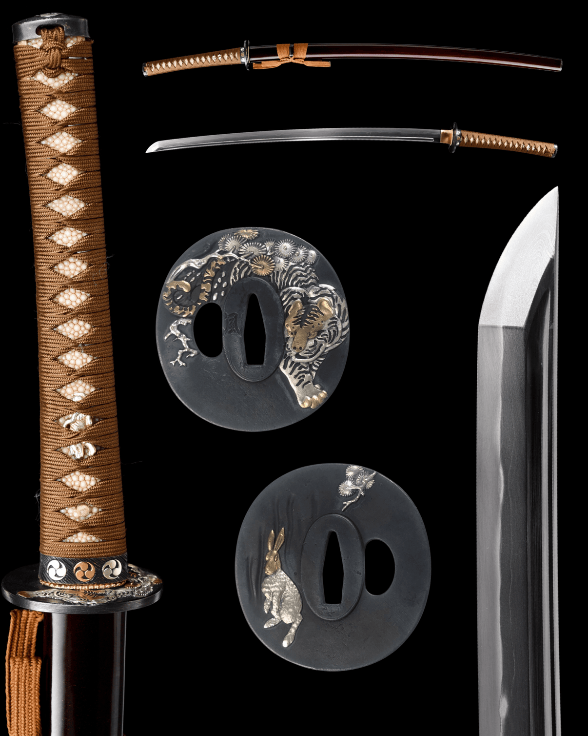 Katana Moon Rabbit Sanmai Blade Isei Koshirae 赤宵 - SwordSmith Australia