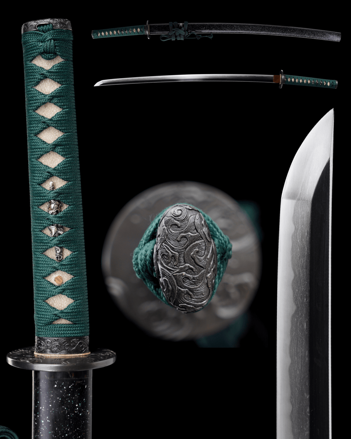 Katana Obsidian Wave Oroshigane Kobuse Blade Kuronami Koshirae 黑浪 - SwordSmith Australia