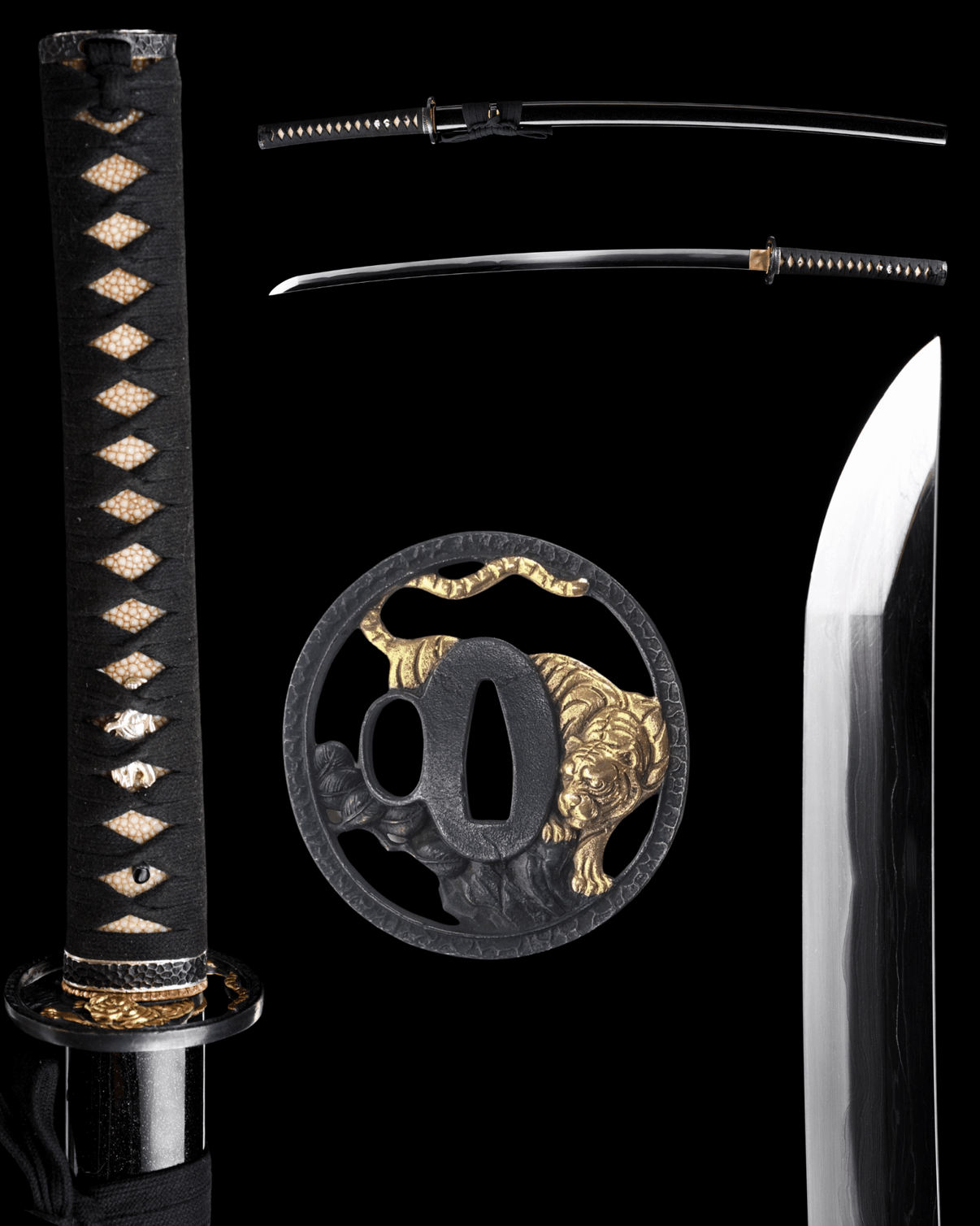 Katana Tiger Tamer Sanmai Blade Koko Koshirae 黑曜 - SwordSmith Australia