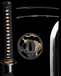 Katana Tiger Tamer Sanmai Blade Koko Koshirae 黑曜 - SwordSmith Australia